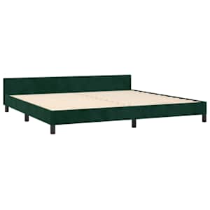 Rám postele bez matrace tmavě zelená 200 x 200 cm samet - obrázek 5