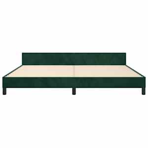 Rám postele bez matrace tmavě zelená 200 x 200 cm samet - obrázek 6