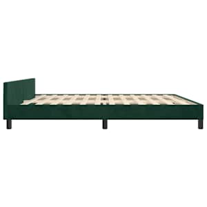 Rám postele bez matrace tmavě zelená 200 x 200 cm samet - obrázek 7