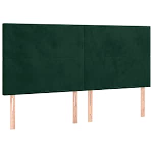 Rám postele bez matrace tmavě zelená 200 x 200 cm samet - obrázek 9