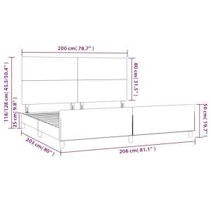 Rám postele bez matrace tmavě modrý 200x200 cm samet - obrázek 14