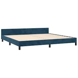 Rám postele bez matrace tmavě modrý 200x200 cm samet - obrázek 5