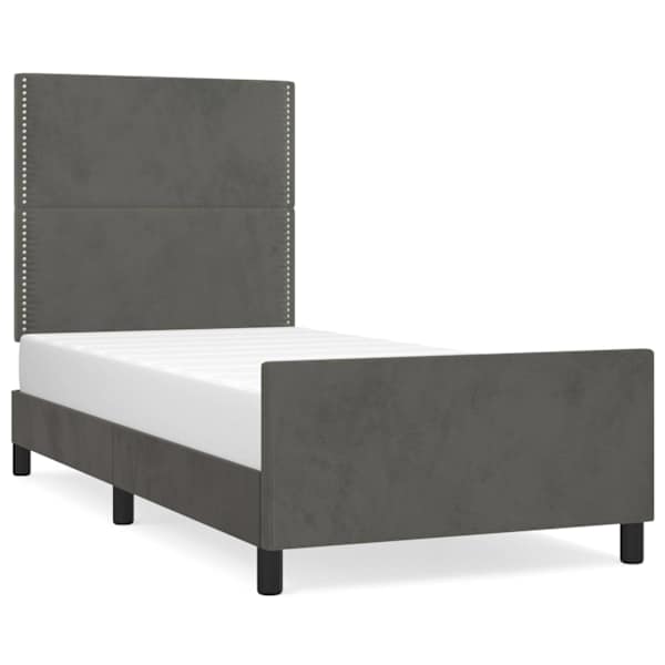 vidaXL voodiraam ilma madratsita, tumehall, 80x200 cm, samet