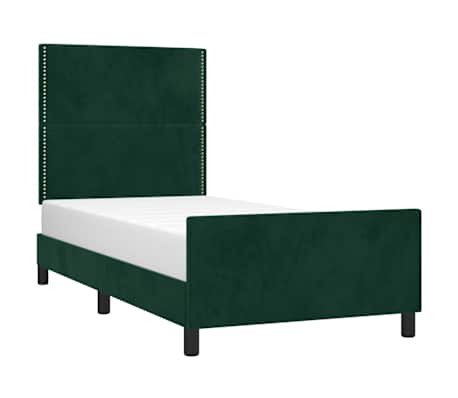 vidaXL Giroletto senza Materasso Verde Scuro 80x200 cm in Velluto