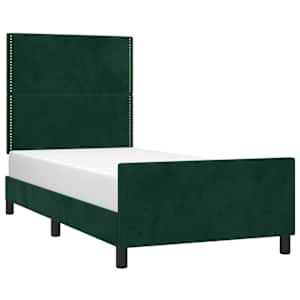 vidaXL Giroletto senza Materasso Verde Scuro 80x200 cm in Velluto