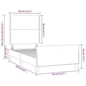 Rám postele bez matrace tmavě modrý 80x200 cm samet - obrázek 14
