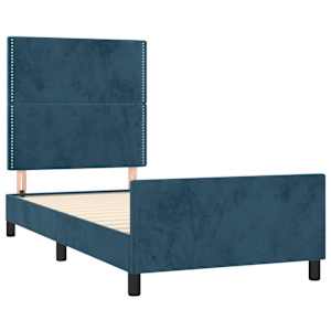 Rám postele bez matrace tmavě modrý 80x200 cm samet - obrázek 4