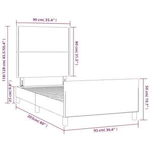 Rám postele s čelem růžový 90x200 cm samet - obrázek 14