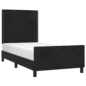 Rám postele bez matrace černý 100 x 200 cm samet - obrázek 3