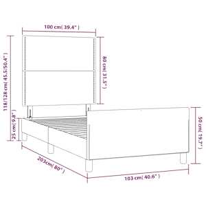Rám postele bez matrace černý 100 x 200 cm samet - obrázek 14