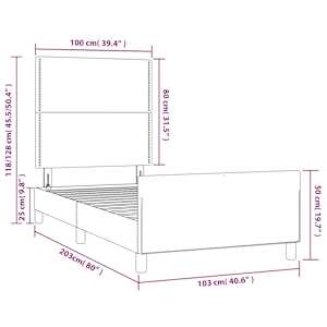 Rám postele bez matrace tmavě modrý 100x200 cm samet - obrázek 14