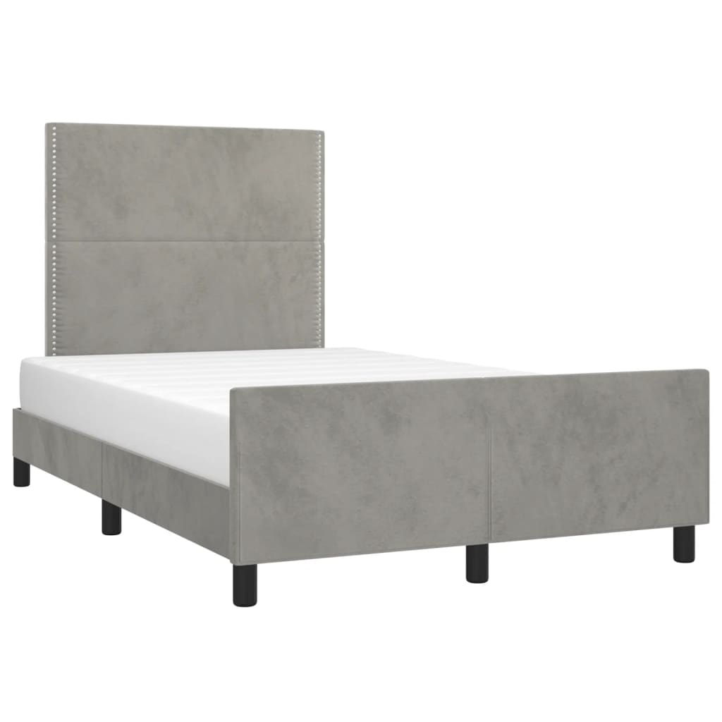 vidaXL Bedframe zonder matras 120x200 cm fluweel lichtgrijs afbeelding