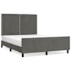 vidaXL voodiraam ilma madratsita, tumehall, 140x190 cm, samet