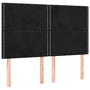 Rám postele bez matrace černý 140 x 190 cm samet - obrázek 9
