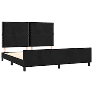 Rám postele bez matrace černý 160 x 200 cm samet - obrázek 4