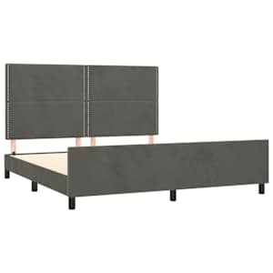 Rám postele s čelem tmavě šedý 180x200 cm samet - obrázek 4