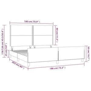 Rám postele s čelem tmavě modrý 180x200 cm samet - obrázek 14