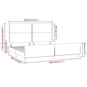 Rám postele bez matrace tmavě šedý 200 x 200 cm samet - obrázek 14