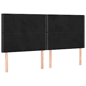 Rám postele bez matrace černý 200 x 200 cm samet - obrázek 9