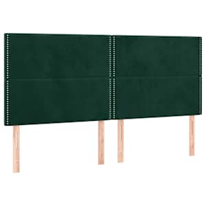 Rám postele bez matrace tmavě zelená 200 x 200 cm samet - obrázek 7