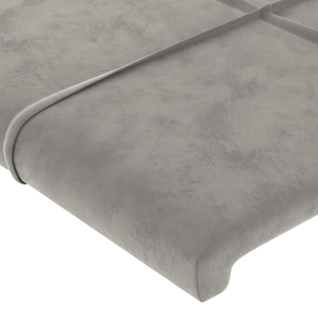 Cadru de pat cu tăblie, gri deschis, 80x200 cm, catifea