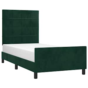 Rám postele bez matrace tmavě zelená 80 x 200 cm samet - obrázek 3