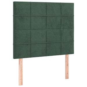 Rám postele bez matrace tmavě zelená 100 x 200 cm samet - obrázek 7