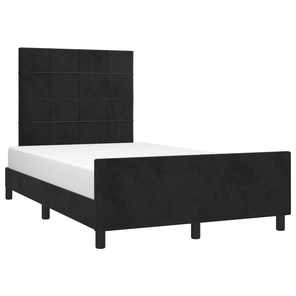 vidaXL Bedframe zonder matras 120x200 cm fluweel zwart afbeelding