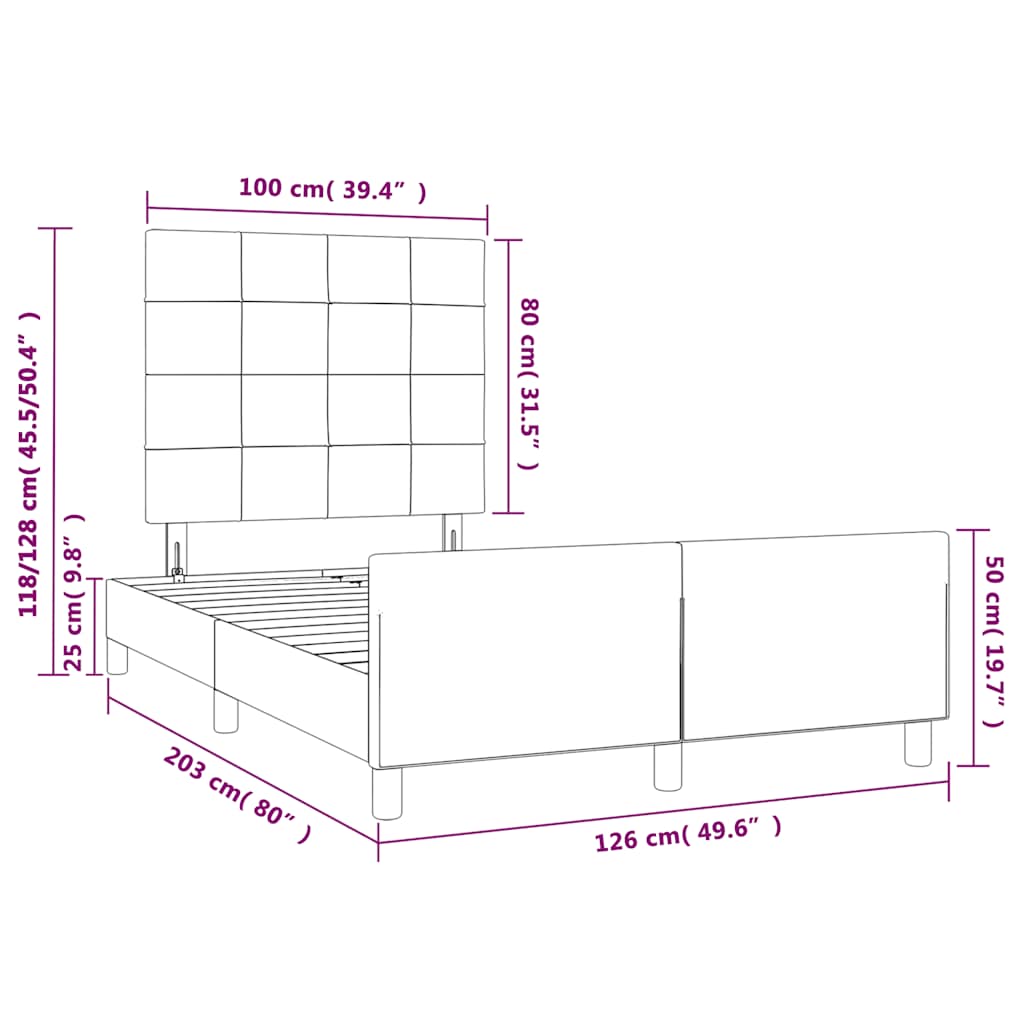 Rám postele bez matrace tmavě modrý 120 x 200 cm samet - obrázek 14