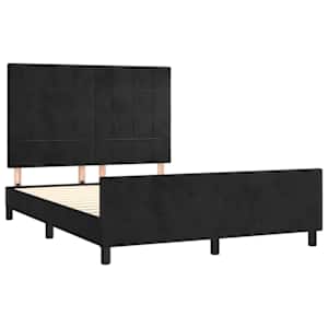 Rám postele bez matrace černý 140 x 190 cm samet - obrázek 4