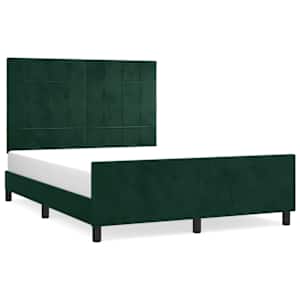 Rám postele bez matrace tmavě zelená 140 x 190 cm samet - obrázek 2