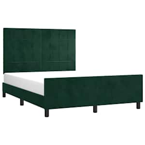 Rám postele bez matrace tmavě zelená 140 x 190 cm samet - obrázek 3