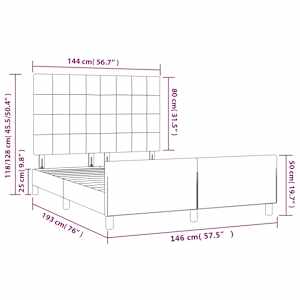 Rám postele bez matrace tmavě zelená 140 x 190 cm samet - obrázek 12