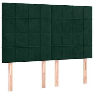 Rám postele bez matrace tmavě zelená 140 x 190 cm samet - obrázek 7