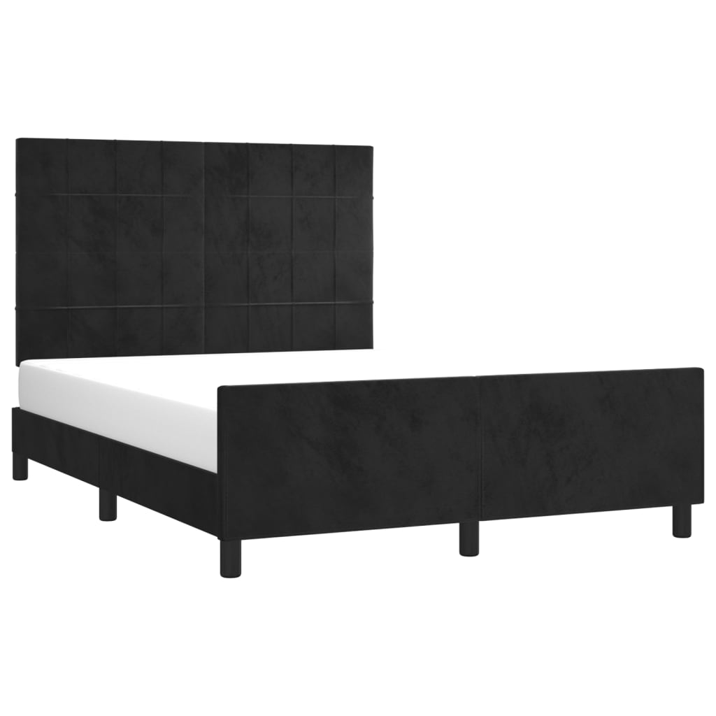 vidaXL Bedframe zonder matras 140x200 cm fluweel zwart afbeelding