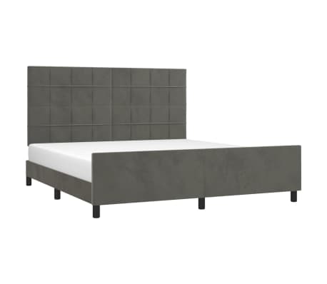 vidaXL Cadre de lit sans matelas gris foncé 160x200 cm velours