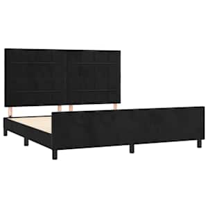 Rám postele bez matrace černý 160 x 200 cm samet - obrázek 4