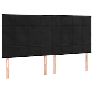 Rám postele bez matrace černý 160 x 200 cm samet - obrázek 8