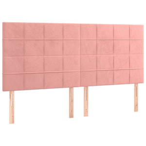 Rám postele s čelem růžový 160x200 cm samet - obrázek 8