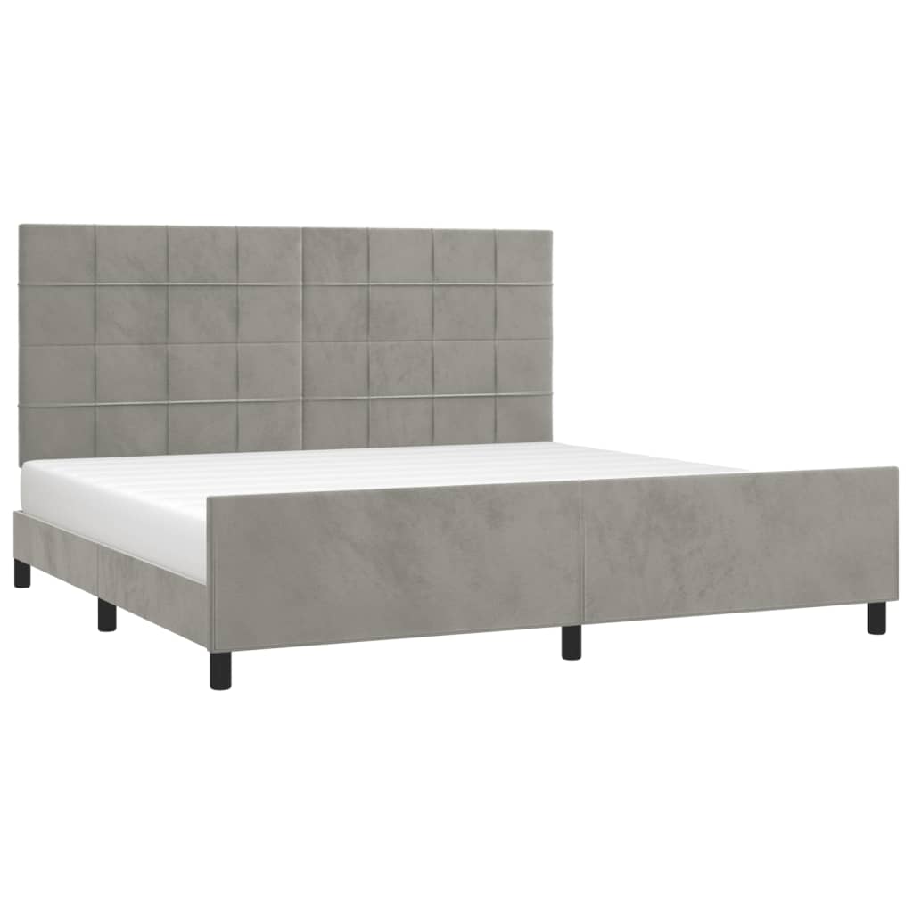 vidaXL Bedframe zonder matras 200x200 cm fluweel lichtgrijs afbeelding