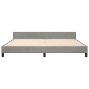 Rám postele bez matrace světle šedý 200 x 200 cm samet - obrázek 6
