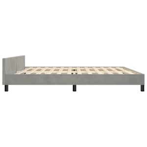 Rám postele bez matrace světle šedý 200 x 200 cm samet - obrázek 7