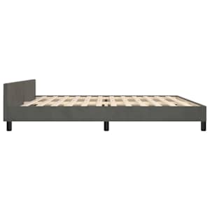 Rám postele bez matrace tmavě šedý 200 x 200 cm samet - obrázek 7