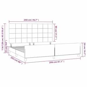 Rám postele bez matrace tmavě zelená 200 x 200 cm samet - obrázek 12