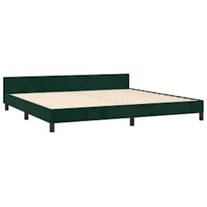 Rám postele bez matrace tmavě zelená 200 x 200 cm samet - obrázek 5