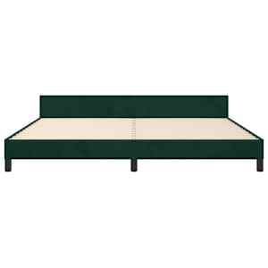 Rám postele bez matrace tmavě zelená 200 x 200 cm samet - obrázek 6