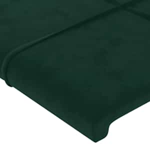 Rám postele bez matrace tmavě zelená 200 x 200 cm samet - obrázek 10