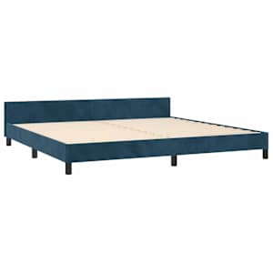 Rám postele bez matrace tmavě modrý 200x200 cm samet - obrázek 5