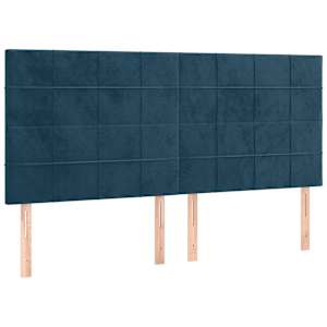 Rám postele bez matrace tmavě modrý 200x200 cm samet - obrázek 8