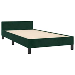 Rám postele bez matrace tmavě zelená 100 x 200 cm samet - obrázek 5